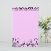 Papeterie INSÉPARABLES mariages noir et rose damask (Debout devant)