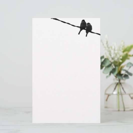 Papeterie Inséparables sur fil / Silhouette en B&W (Debout devant)