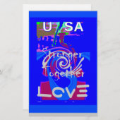 Papeterie Inspiration USA Nous Sommes Forts Ensemble Avec Am (Devant / Derrière)