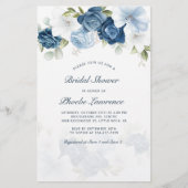 Papeterie Invitation à la douche nuptiale Dusty Blue Floral (Devant)