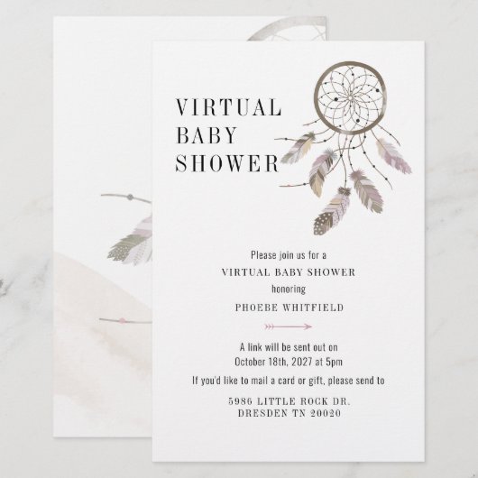 Papeterie Invitation au Baby shower de données de recherche (Devant / Derrière)