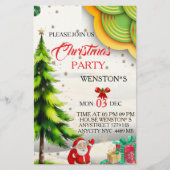 Papeterie Invitation de fête de Noël modifiable, imprimable (Devant)
