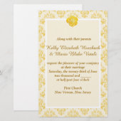 Papeterie Invitation de mariage florale jaune (Devant / Derrière)
