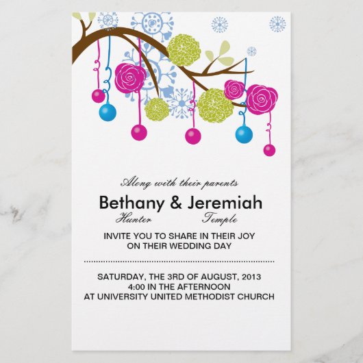 Papeterie Invitation de mariage Winter Wonderland (Devant)