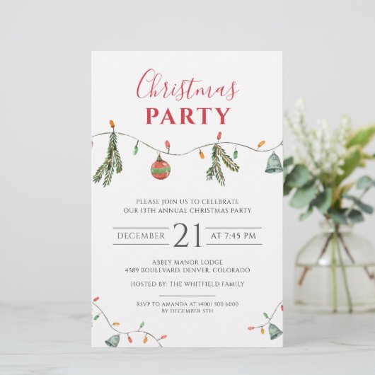 Papeterie Invitation Fête de Noël moderne (Debout devant)