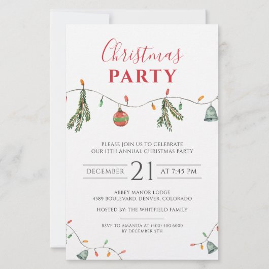 Papeterie Invitation Fête de Noël moderne (Devant)