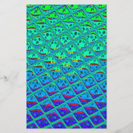 Papeterie Italien bleu sirène Motif Art Imprimer (Devant)