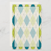 Papeterie Jacquard bleu et vert (Devant / Derrière)