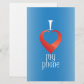 Papeterie J'adore mon téléphone (Devant / Derrière)