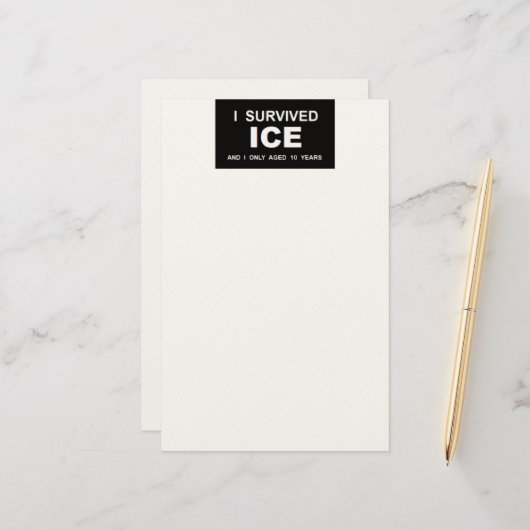Papeterie J'ai survécu à ICE (Devant/Arrière en situation)