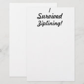Papeterie J'ai survécu à ziplining ! (Devant / Derrière)