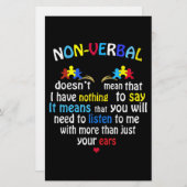 Papeterie J'Ai Une Pièce De Puzzle De Sensibilisation sur l' (Devant / Derrière)