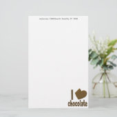 Papeterie J'aime le chocolat au coeur (Debout devant)