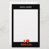 Papeterie J'aime le papier fait sur commande noir et blanc (Devant / Derrière)