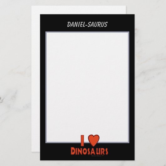 Papeterie J'aime le papier fait sur commande noir et blanc (Devant / Derrière)