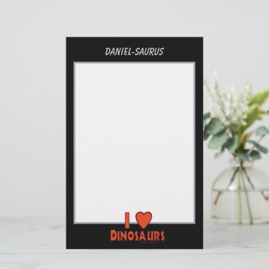 Papeterie J'aime le papier fait sur commande noir et blanc (Debout devant)