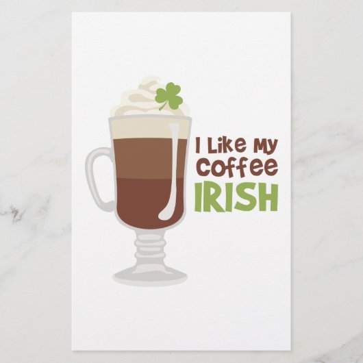 Papeterie J'aime mon café irlandais (Devant)