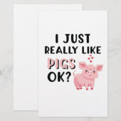 Papeterie J'Aime Vraiment Les Cochons D'Accord ? (Devant / Derrière)