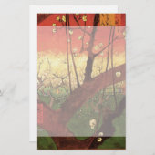 Papeterie Japonisme : Arbre à prune fleuri par Vincent van G (Devant / Derrière)
