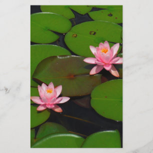 Papeterie Jardin de fleurs de laine d'eau de lotus rose,