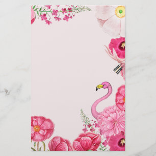 Papeterie Jardin flamand rose exotique