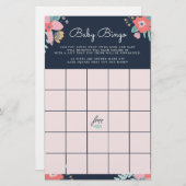 Papeterie Jardin Floral Baby Bingo Jeu (Devant / Derrière)