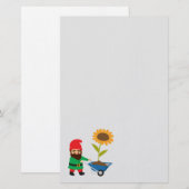 Papeterie Jardin gnome joli thème de jardinage (Devant / Derrière)