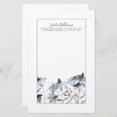 Papeterie Jardins posés - fleurs d'aquarelle (Devant / Derrière)