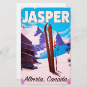 Papeterie Jasper Alberta affiche de voyage du Canada (Devant / Derrière)