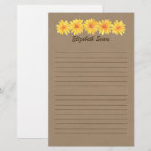 Papeterie jaune de marguerites/papier d'emballage (Devant / Derrière)