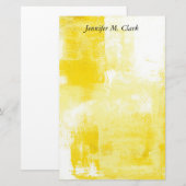 Papeterie Jaune et blanc abstrait (Devant / Derrière)