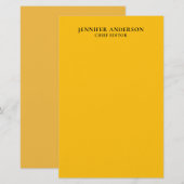 Papeterie Jaune Orange Professionnel Moderne Simple Minimali (Devant / Derrière)