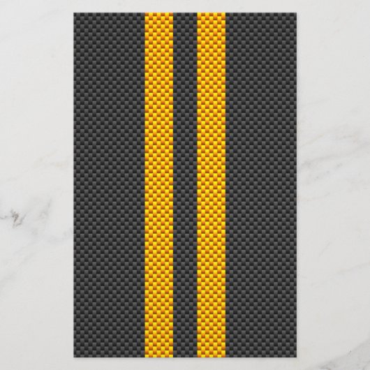 Papeterie Jaune Tirages de course Carbone Fiber Style (Devant)