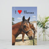 Papeterie "Je beau cheval aime chevaux" stationnaire (Debout devant)