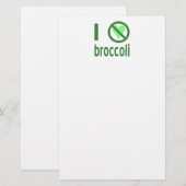 Papeterie Je déteste le brocoli Texte vert (Devant / Derrière)