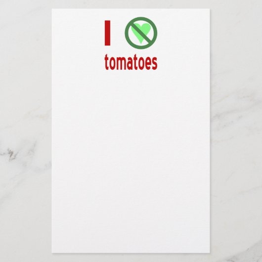 Papeterie Je déteste les tomates pas d'amour (Devant)