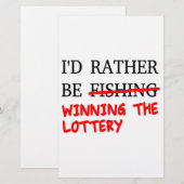 Papeterie Je Préférerais Pêcher... Gagner la loterie (Devant / Derrière)