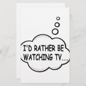 Papeterie Je préférerais regarder la télévision (Devant / Derrière)