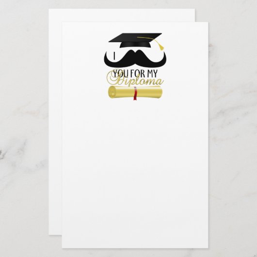 Papeterie Je vous moustache pour mon Diplôme avec Diplôme (Devant / Derrière)