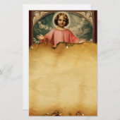 Papeterie JÉSUS ENFANT AVEC ANGELS, Parchemin (Devant / Derrière)