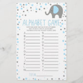 Papeterie Jeu de Baby shower Alphabet Blue Elephant (Devant)