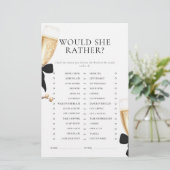 Papeterie Jeu de Baby Shower Black Bow Perles & Prosecco (Debout devant)