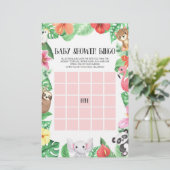 Papeterie Jeu de Baby shower de Bingo animal tropical (Debout devant)