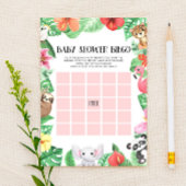 Papeterie Jeu de Baby shower de Bingo animal tropical