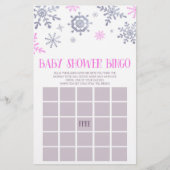 Papeterie Jeu de Baby shower de Bingo d'hiver Pink Snowflake (Devant)