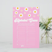Papeterie Jeu de Baby shower de l'alphabet rose Retro Daisy (Debout devant)