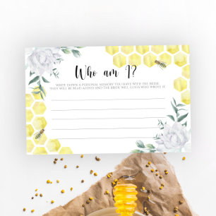 Papeterie Jeu de baby shower mariage abeille aquarelle Qui s