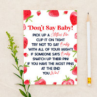 Jeu de Baby Shower Strawberry Berry Ne dites pas B