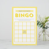 Papeterie Jeu de Bingo Baby shower moderne Jaune (Debout devant)