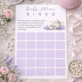 Papeterie Jeu de bingo Baby Shower Tea party